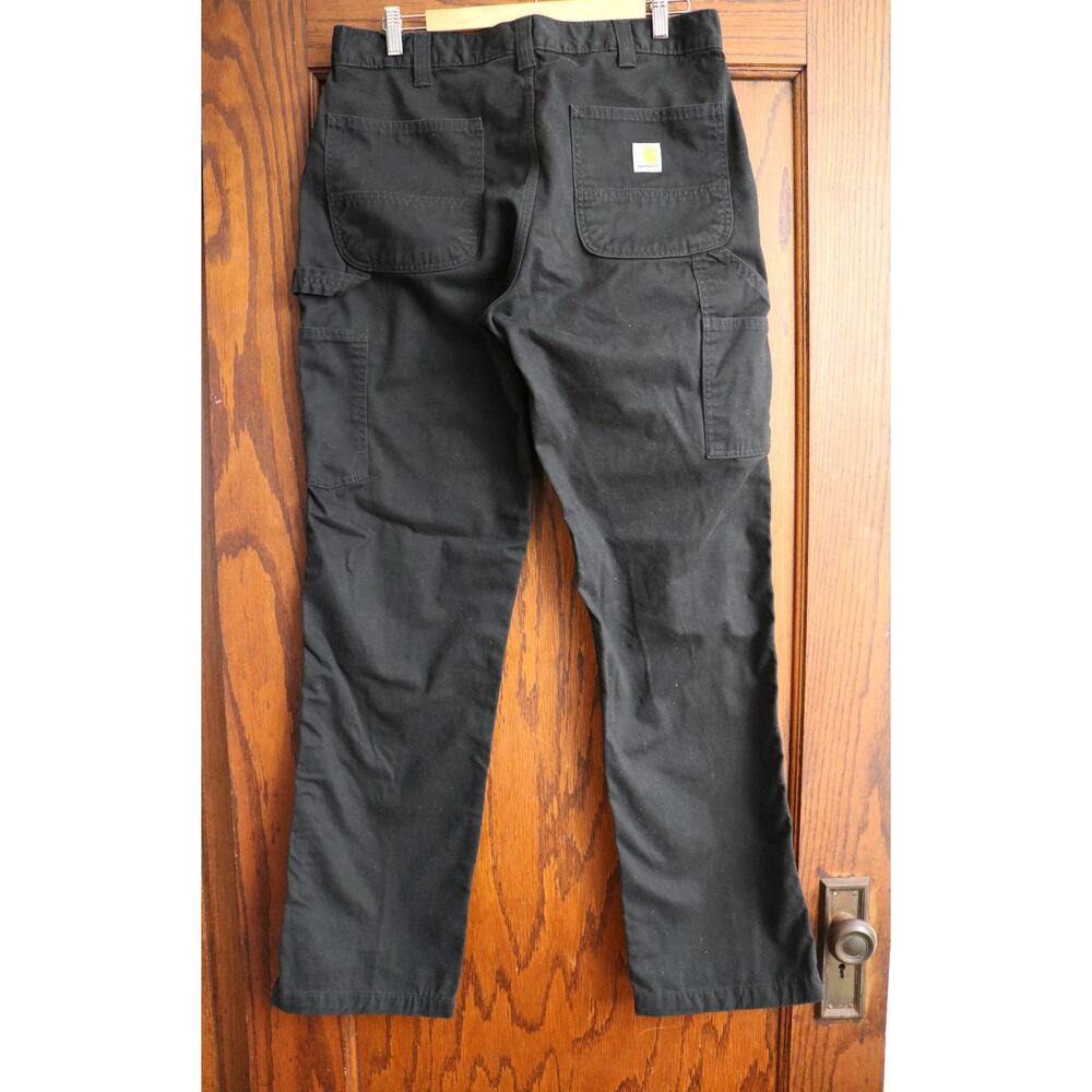 CARHARTT Pants Mens 36x29 Black Washed Loose Original Fit Workwear - Picture 2 of 13